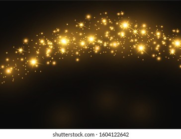 White sparks glitter special light effect. Vector sparkles on transparent background. Christmas abstract pattern. Sparkling magic dust particles