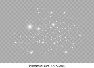 White sparks glitter special light effect. Vector sparkles on transparent background. Christmas abstract pattern. Sparkling magic dust particles 