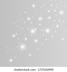 White sparks glitter special light effect. Vector sparkles on transparent background. Christmas abstract pattern. Sparkling magic dust particles 