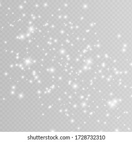 White Sparks Glitter Special Light Effect. Vector Sparkles On Transparent Background. Christmas Abstract Pattern. Sparkling Magic Dust Particles 