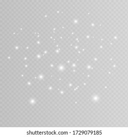 White sparks glitter special light effect. Vector sparkles on transparent background. Christmas abstract pattern. Sparkling magic dust particles 