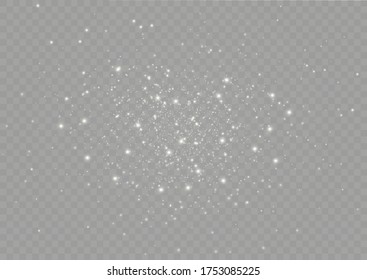 White sparks glitter special light effect. Vector sparkles on transparent background. Christmas abstract pattern. Sparkling magic dust particles