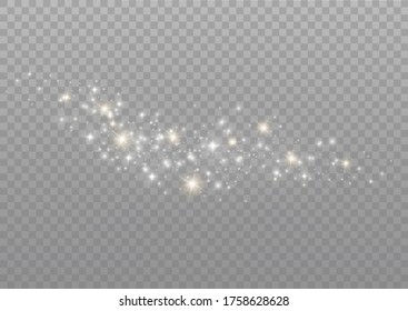 White sparks glitter special light effect. Vector sparkles on transparent background. Christmas abstract pattern. Sparkling magic dust particles
