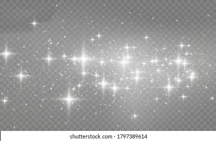 White sparks glitter special light effect. Sparkling magical dust particles. Star dust sparks in an explosion. White glitter texture christmas background. Vector illustration, eps 10.