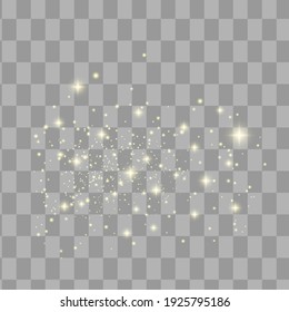 White sparks glitter special light effect. Vector sparkles on transparent background. Christmas abstract pattern. Sparkling magic dust particles 