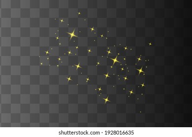 White sparks glitter special light effect. Vector sparkles on transparent background. Christmas abstract pattern. Sparkling magic dust particles 