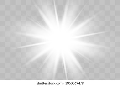 White sparks glitter special light effect. Vector sparkles on transparent background. Christmas abstract pattern. Sparkling magic dust particles
