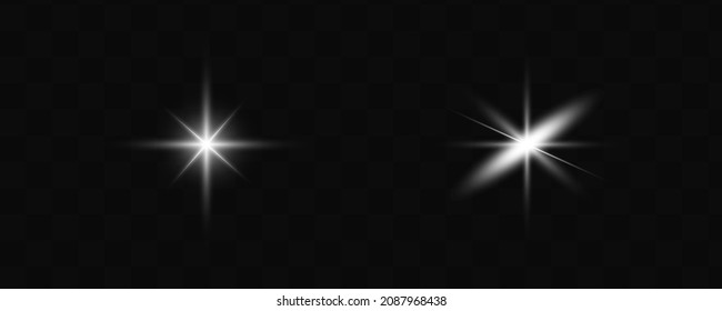 White sparks glitter special light effect. Vector sparkles on transparent background. Christmas abstract pattern. Sparkling magic dust particles