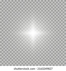White sparks glitter special light effect. Vector transparent sunlight special lens flare light effect. PNG
