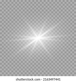 White sparks glitter special light effect. Vector transparent sunlight special lens flare light effect. PNG