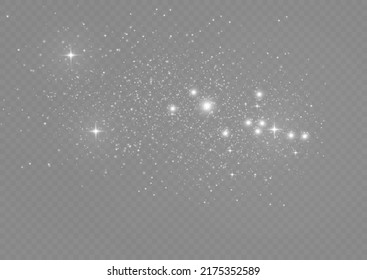 White sparks glitter special light effect. Vector sparkles on transparent background. Christmas abstract pattern. Sparkling magic dust particles