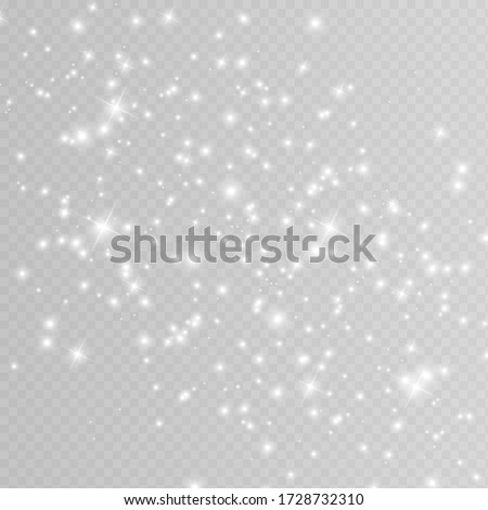 White sparks glitter special light effect. Vector sparkles on transparent background. Christmas abstract pattern. Sparkling magic dust particles 