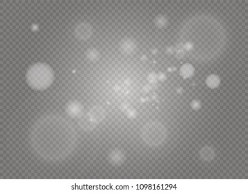 White Sparks And Golden Stars Glitter Special Light Effect. Vector Sparkles On Transparent Background. Christmas Abstract Pattern. Sparkling Magic Dust Particles