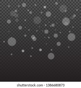 White sparks and golden stars glitter special light effect. Vector sparkles on transparent background. Christmas abstract pattern. Sparkling magic dust particles