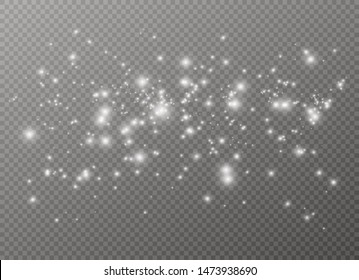 White Sparks And Golden Stars Glitter Special Light Effect. Vector Sparkles On Transparent Background. Christmas Abstract Pattern. Sparkling Magic Dust Particles