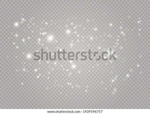 白い火花と金色の星が特殊なライトエフェクトを輝かせます 透明な背景にベクター画像の輝き のベクター画像素材 ロイヤリティフリー