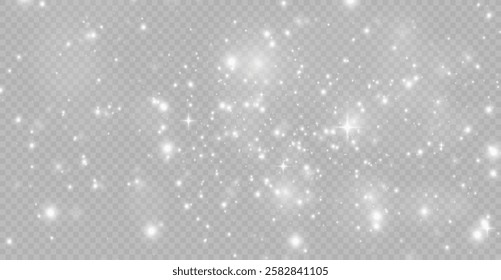 White sparks light, sparkling magic dust particles