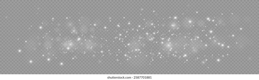White sparks light, sparkling magic dust particles