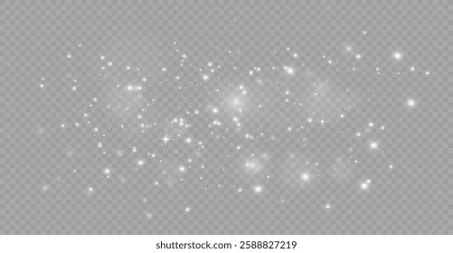 White sparks light, sparkling magic dust particles