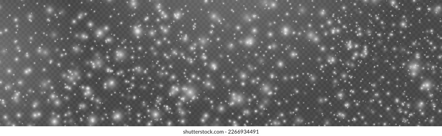 White sparks on transparent background. Sparkling magic dust particles. Christmas sparkl light effect, shine lights. Lens flare sparkles or shiny glittering glowing stars. Vector illustration.