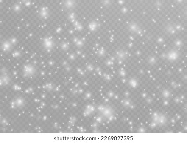 White sparks on transparent background. Sparkling magic dust particles. Christmas sparkl light effect, shine lights. Lens flare sparkles or shiny glittering glowing stars. Vector illustration.