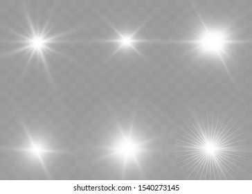  White sparks sparkle with a special light. Vector sparkles on transparent background