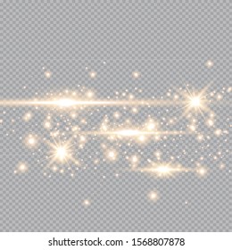 White sparks and  stars glitter special light effect. Vector sparkles on transparent background. Christmas abstract pattern.