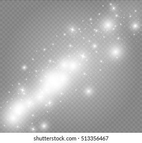 White sparks and stars glitter special light effect. Sparkling magic dust particles.dust.