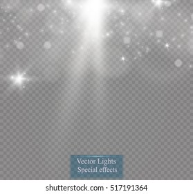 White sparks and stars glitter special light effect. Sparkling magic dust particles