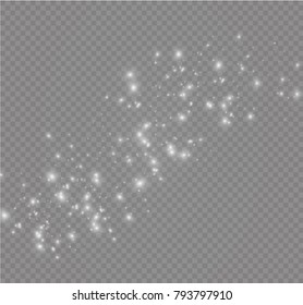 White sparks and stars glitter special light effect. Sparkling magic dust particles.Light flare special effect with rays of light and magic sparkles. Glow transparent vector, explosion, glitter.