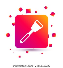 White Spatula icon isolated on white background. Kitchen spatula icon. BBQ spatula sign. Barbecue and grill tool. Square color button. Vector