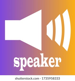 white speaker icon with begron