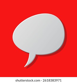 white speech balloon on red background