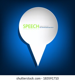 white speech box on blue background vector illustration infographic bubble communication for text and message design eps10