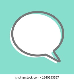weiße Sprachblase. Chat-Symbol einzeln auf grünem Hintergrund. Vektorgrafik 