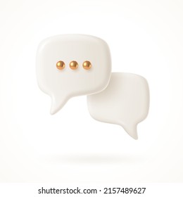 White speech bubble. Dialogue concept design. Vector illustration.