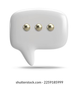 white speech bubble. Dialogue concept design. vector illustration. 3d render