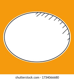 White speech bubble doodle on orange background for concept design isolated vector illustration. Web banner frame. Empty blank comment.