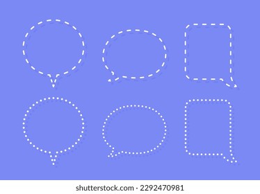 White speech bubble element collection, Vector text box, Empty space speech bubble.