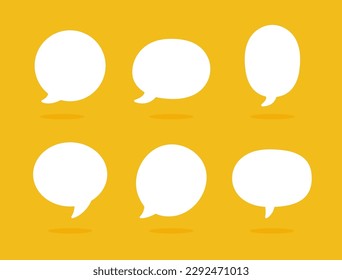 White speech bubble element collection, Vector text box, Empty space speech bubble.