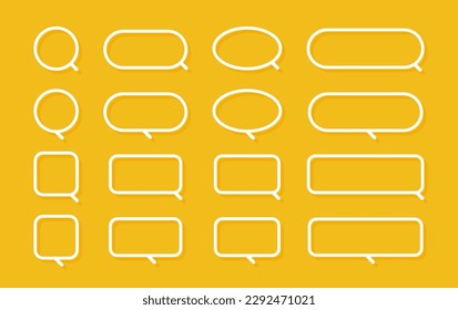 White speech bubble element collection, Vector text box, Empty space speech bubble.