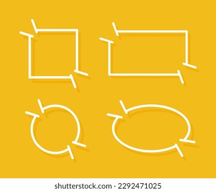 White speech bubble element collection, Vector text box, Empty space speech bubble.