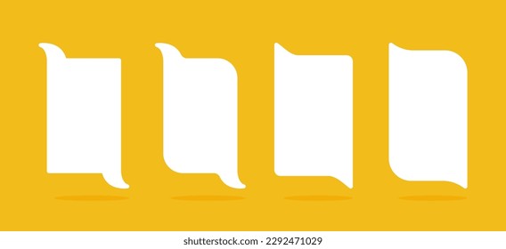 White speech bubble element collection, Vector text box, Empty space speech bubble.