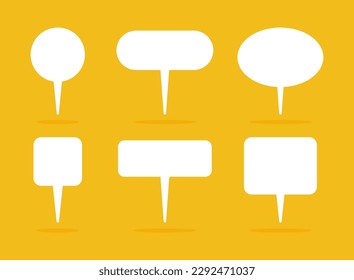 White speech bubble element collection, Vector text box, Empty space speech bubble.