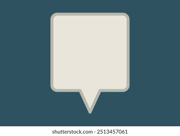 White speech bubble on dark blue background