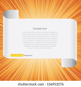 white speech bubble on orange burst background. Vector