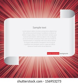 white speech bubble on red burst background. Vector