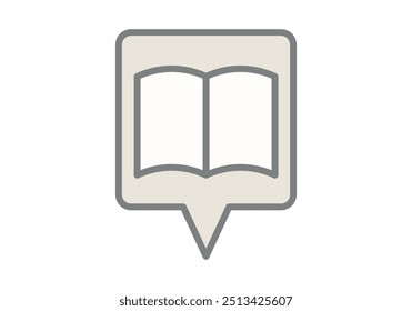 White speech bubble with open education book