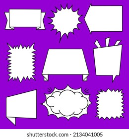Burbuja de voz blanca sobre fondo azul, adecuada para pegatinas, pancartas y elaboración de cuadernos.