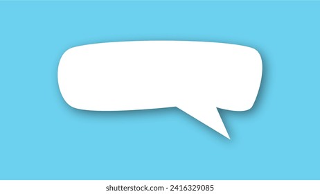 weiße Sprachblase-Form mit hellblauem, pastellfarbenem Hintergrund. Platz für Text. abstrakter Leerbereich für rillen Text der Schriftart.